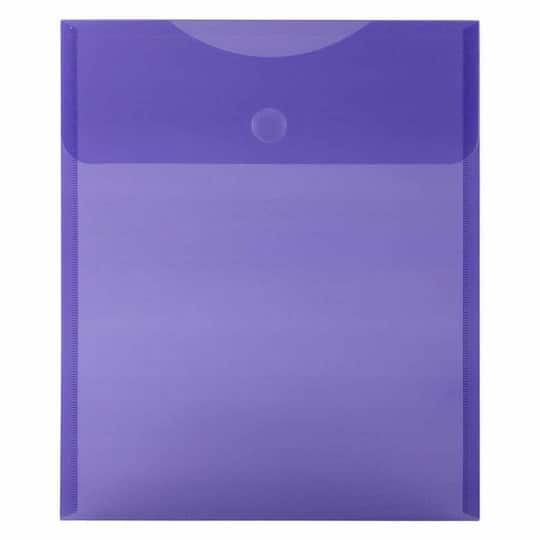 JAM Paper Open End Plastic Envelopes with Hook & Loop Closure